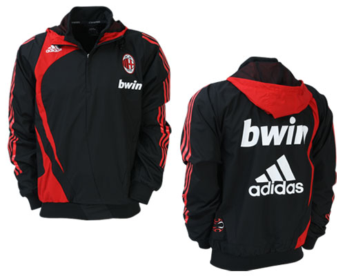 09-10 AC Milan Training Wind Top Black Red